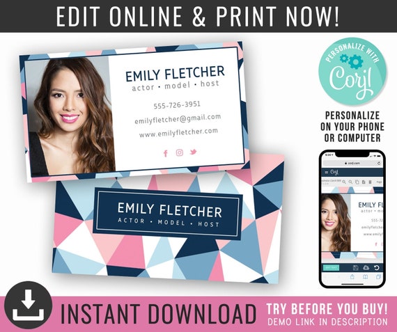 Actor Business Card Photo Business Card Actor S Etsy