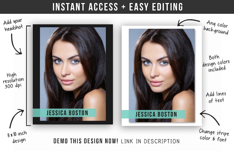 Acting Headshot Template 8x10 Headshot Template Actor Headshot Design