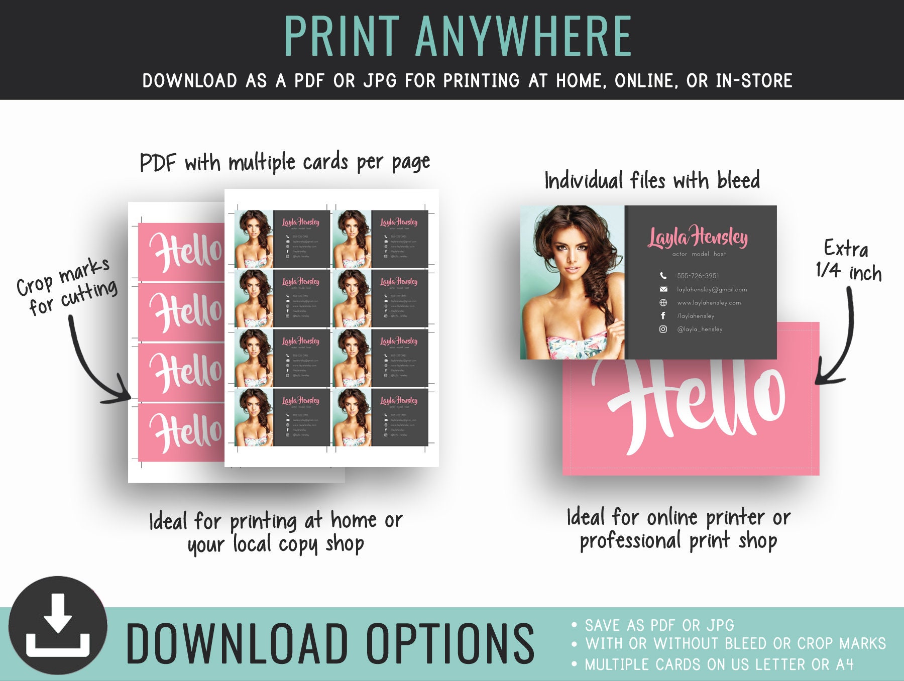 Actor Business Card | Photo Business Card | Actor's Calling Card ...