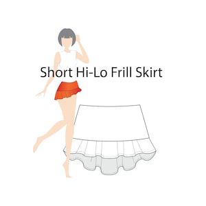 Child Short Hi Lo Frill Skirt PDF Pattern