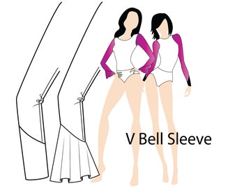 Adult Contrast V and V Bell Sleeves