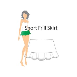 Adult Short Frill Skirt PDF Pattern