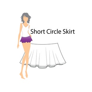 Adult Short Circle Skirt PDF Pattern