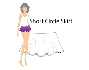 Patron PDF de jupe courte cercle adulte