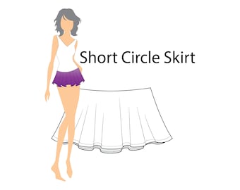 Adult Short Circle Skirt PDF Pattern