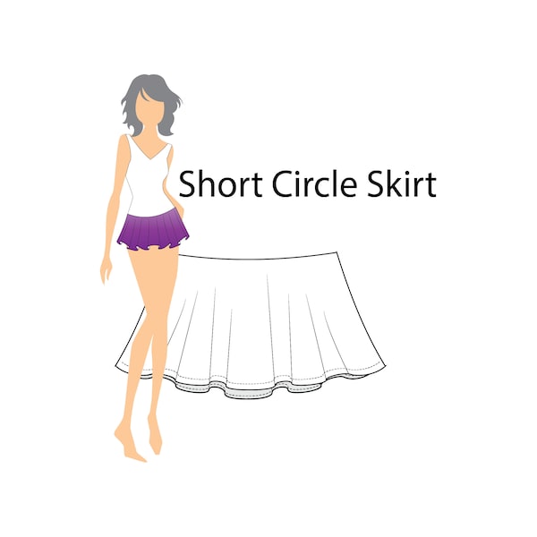 Adult Short Circle Skirt PDF Pattern