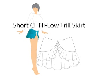 Adult Short CF  High Low Frill Skirt PDF Pattern