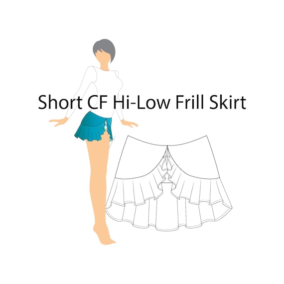 Patron PDF de jupe courte haute et basse à volants pour adulte