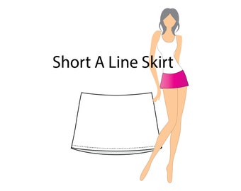 Adult Short A Line Skirt PDF Pattern