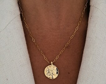 Godess coin necklace