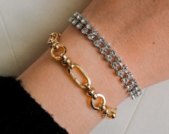 Silver rhinestone bracelet