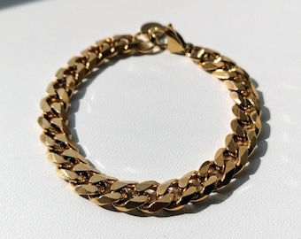 Bracciale a catena spessa in oro: gioielli in acciaio inossidabile impermeabile