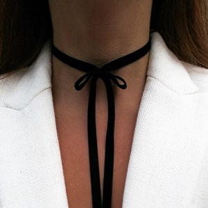 Black velvet bow choker, bowtie necklace, bowknot ribbon necklace