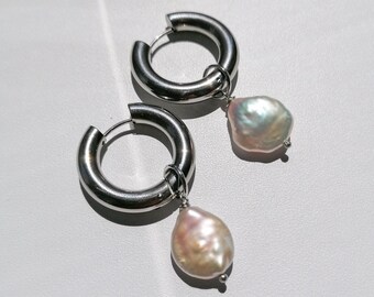 Earrings Calypso - rhodium plated