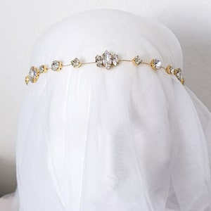Bridal crystal hair vine, rhinestone wedding hairpiece, sparkly hair jewelry image 2