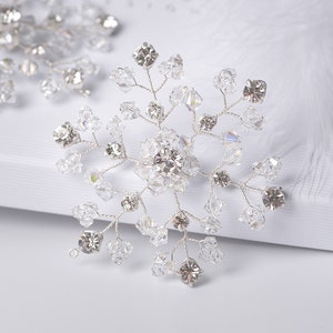 Snowflake - Preciosa crystal christmas tree ornament, silver plated winter decor, rhinestone christmas gift