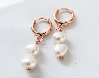 Boho pearl earrings