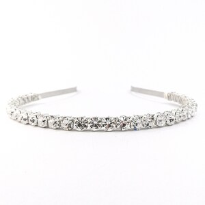 Rhinestone bridal crystal headband, silver rhinestone wedding hair accessory image 2