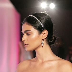 Strass bruidskristal hoofdband, zilveren strass bruiloft haartoebehoren