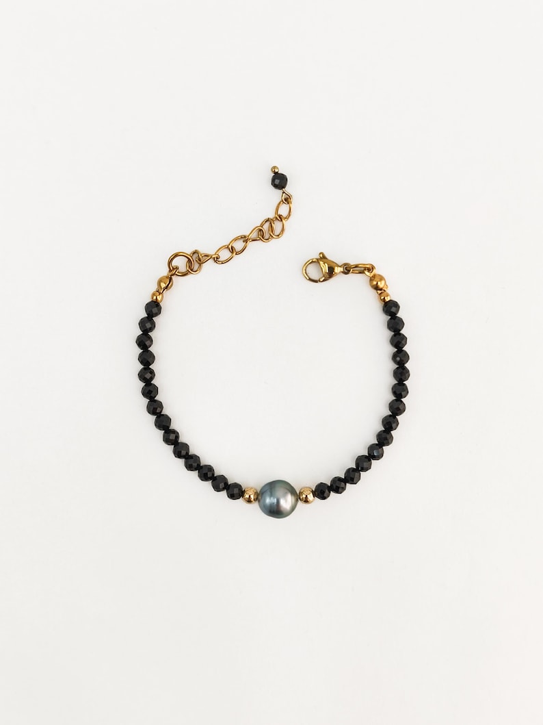 Bracelet Perles Métal Spinelle & Kulhari - Nataraj, Doré & Noir - Neuf Avec étiquettes