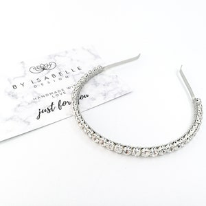 Rhinestone bridal crystal headband, silver rhinestone wedding hair accessory image 5