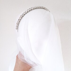 Rhinestone bridal crystal headband, silver rhinestone wedding hair accessory image 3