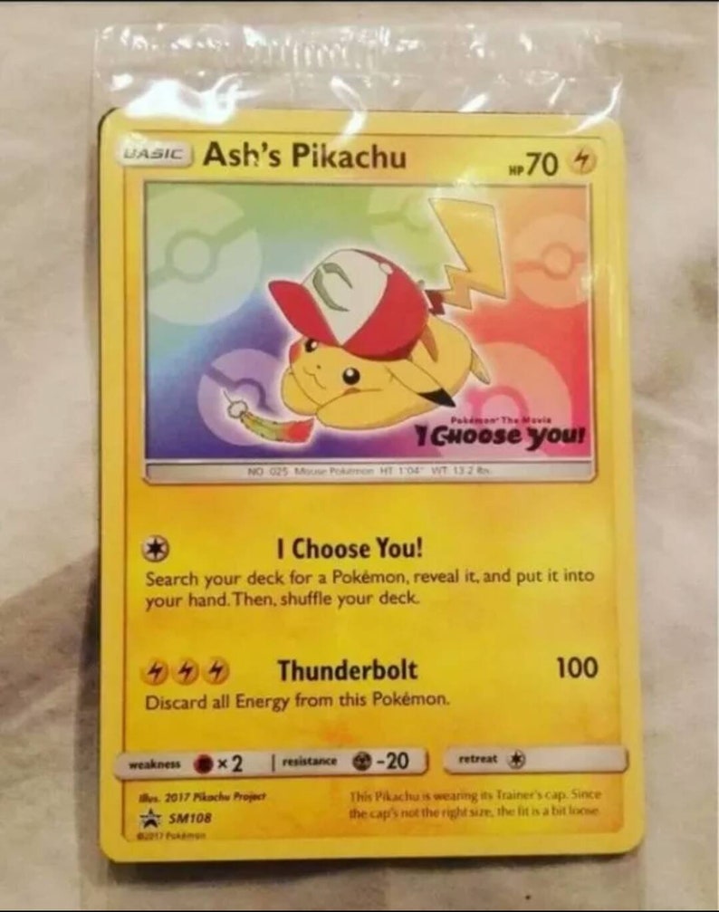 Ashs Pikachu Limited Edition Pokemon Card Etsy