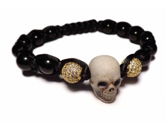 Johnny Hallyday &quot;Never Alone&quot; Skull Bracelet