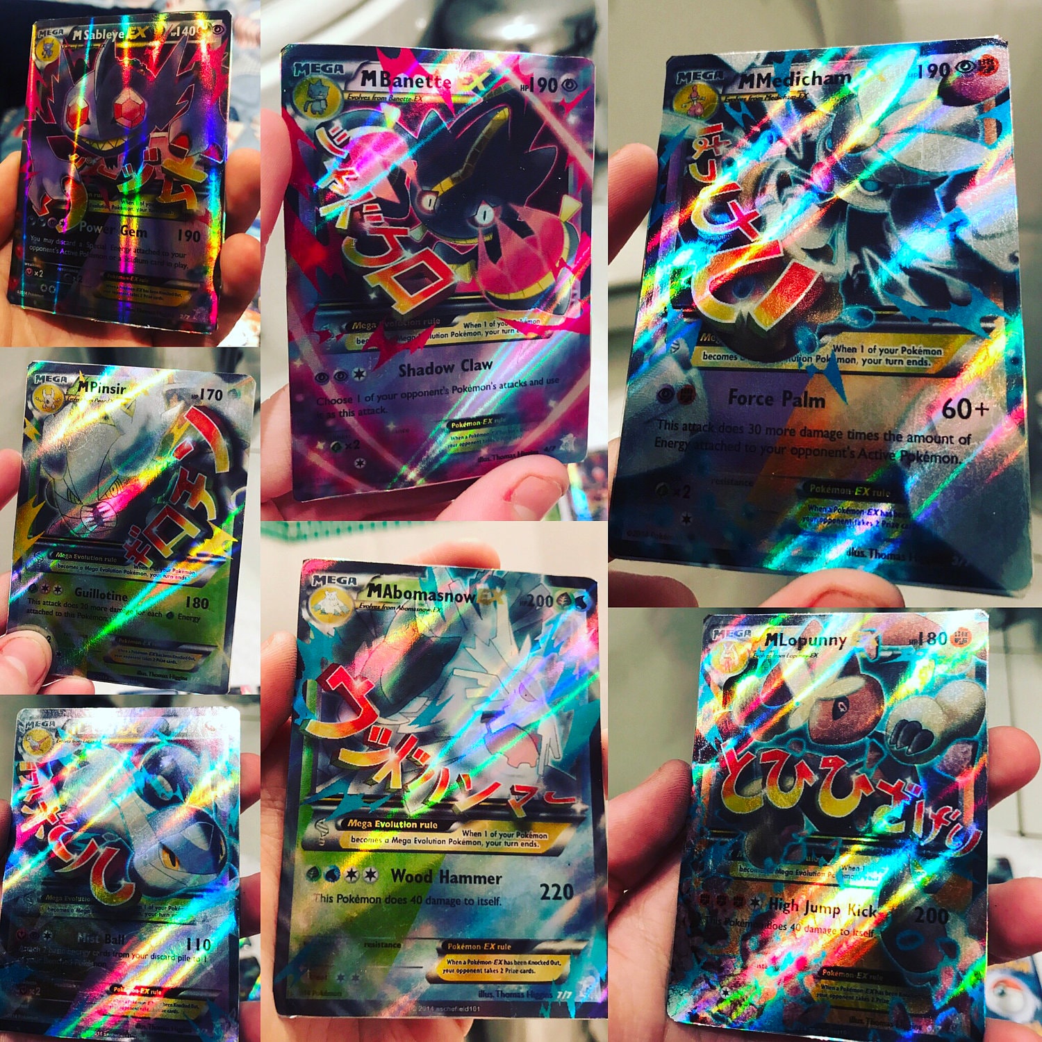 Holo Mega Gengar and Mimikyu/ Custom Holographic Pokémon Card / EX Card -   Israel