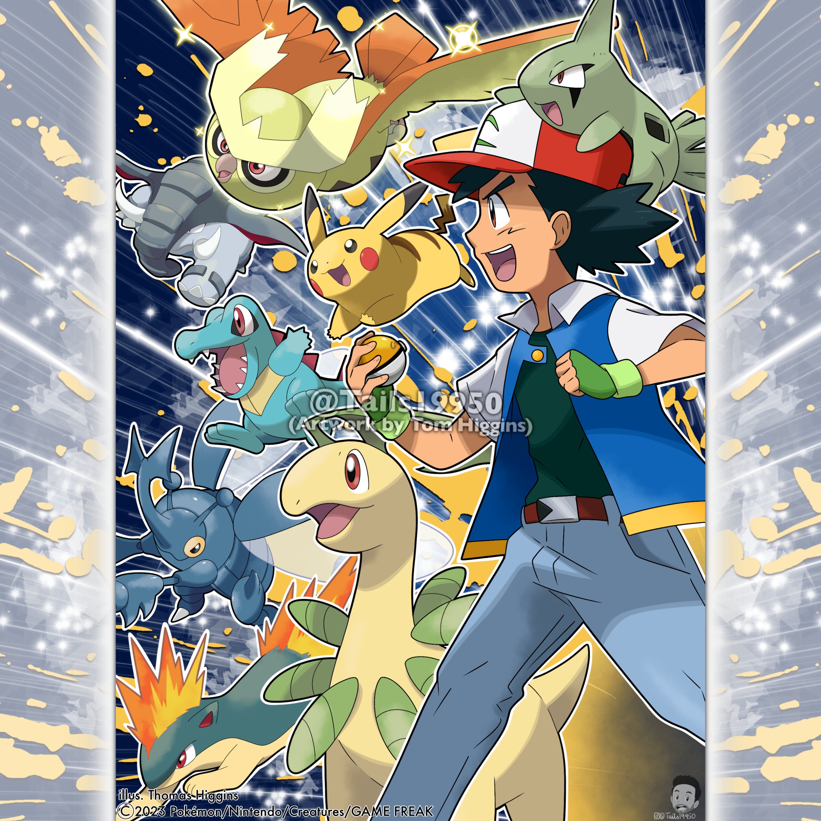 Pokemon Gold/silver/crystal: Johto Trainers & Starters Print