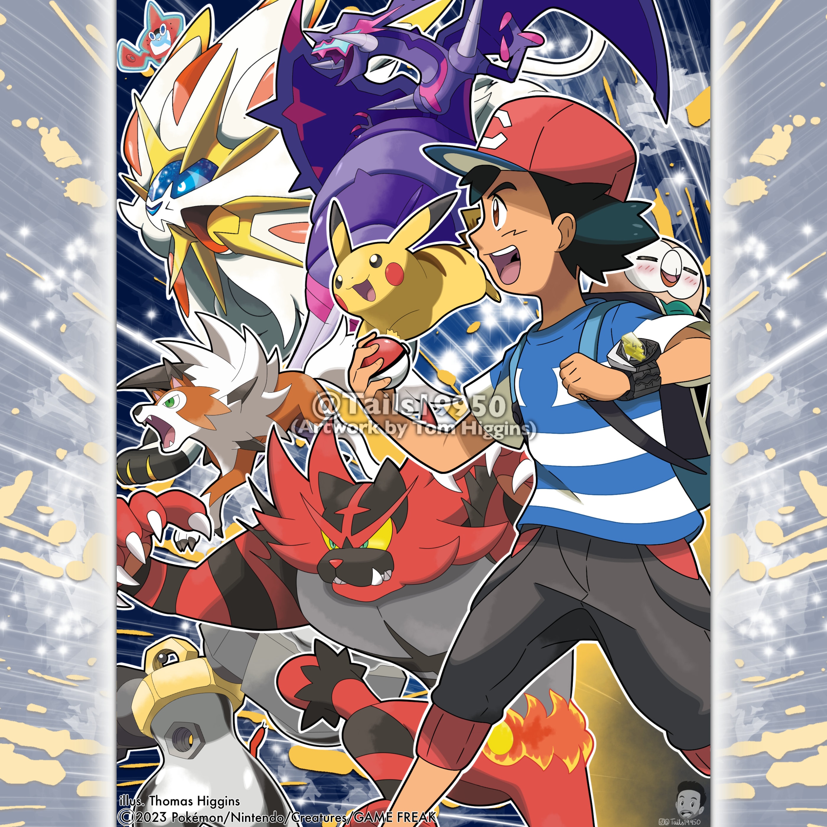 Lunala & Solgaleo - Alola Region Pokemon Mini Poster 8x11