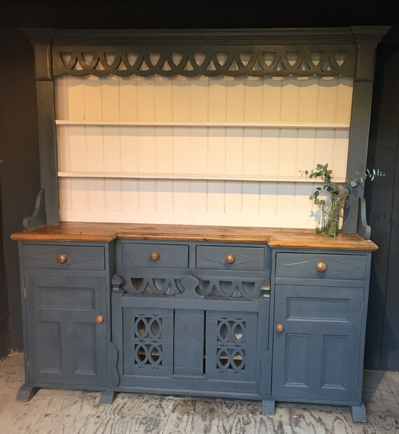 Unusual Painted Old Pine Irish Dresser Etsy