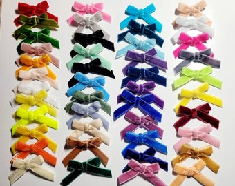 Velvet Ribbon Baby Bows with VELCRO® Brand Fastener: Choose Your Colors