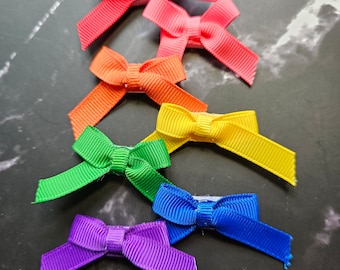 Infant Ribbon Hair Bows with VELCRO® Brand Hook and Loop Fastener | Baby Shower Gift