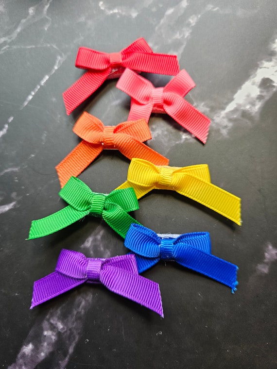 Infant Ribbon Hair Bows With VELCRO® Brand Hook and Loop Fastener