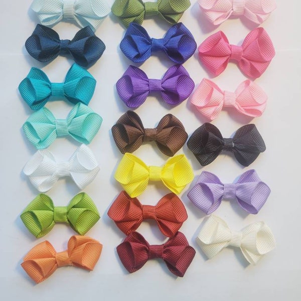 Baby Bow Bundle: Choose Your Colors, VELCRO® Brand Fastener Barrette or Clip