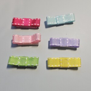Baby Ribbon Hair Bows with VELCRO® Brand Hook and Loop Fastener | Infant Fine Hair Pastel