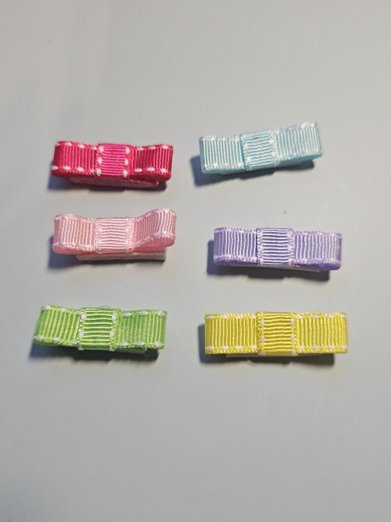 Baby Ribbon Hair Bows with VELCRO® Brand Hook and Loop Fastener | Infant Fine Hair Pastel