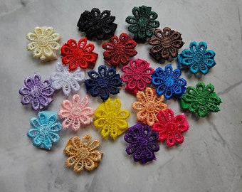 Choose Your Colors Flower Hair Barrettes with VELCRO® brand hook and loop fastener| Baby Shower Gift|  Baby Girl Hair Flower Barrettes