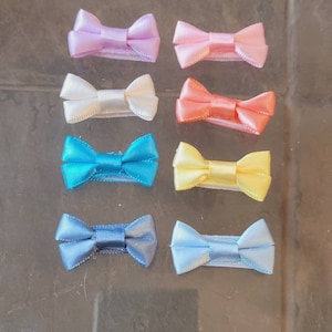 Infant Satin Ribbon Bows with VELCRO® Brand Fastener - Set of 8