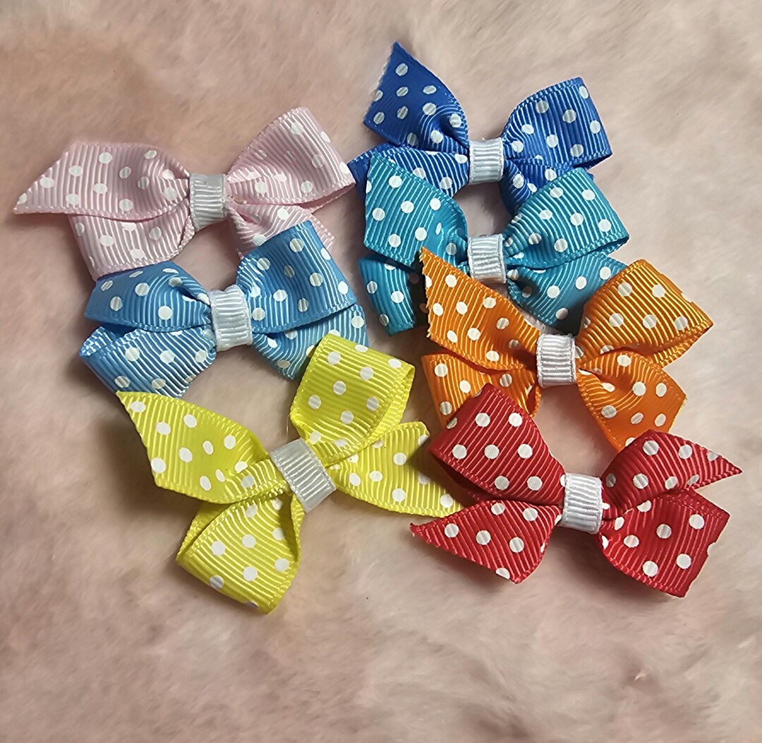 Set of 7 Mini Pinwheel Hair Barrettes With VELCRO® Brand Hook and Loop ...