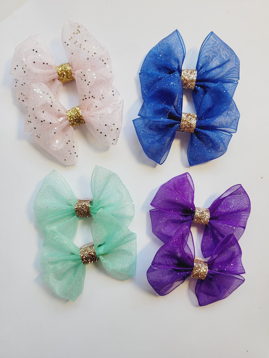 Pair of Glitter Ribbon VELCRO® Hair Bows Pair of VELCRO® Hair Bows