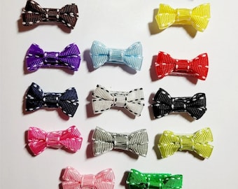 Infant Ribbon Hair Bows with VELCRO® Brand Hook and Loop Fastener | Baby Shower Gift
