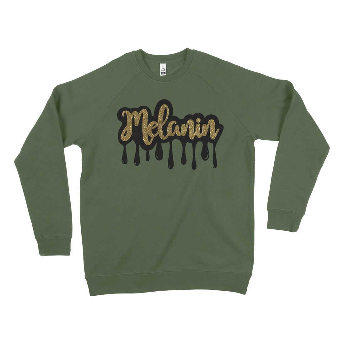 MELANIN DRIPPIN Sweatshirt Olive Green Pride Girl's Clothes Women's Clothes Africa Cropped