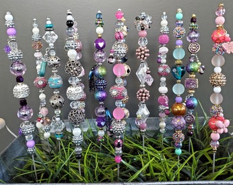 garden stakes, beaded garden stakes, fairy stakes, fairy sticks, fairy garden stakes, garden ornaments, suncatchers