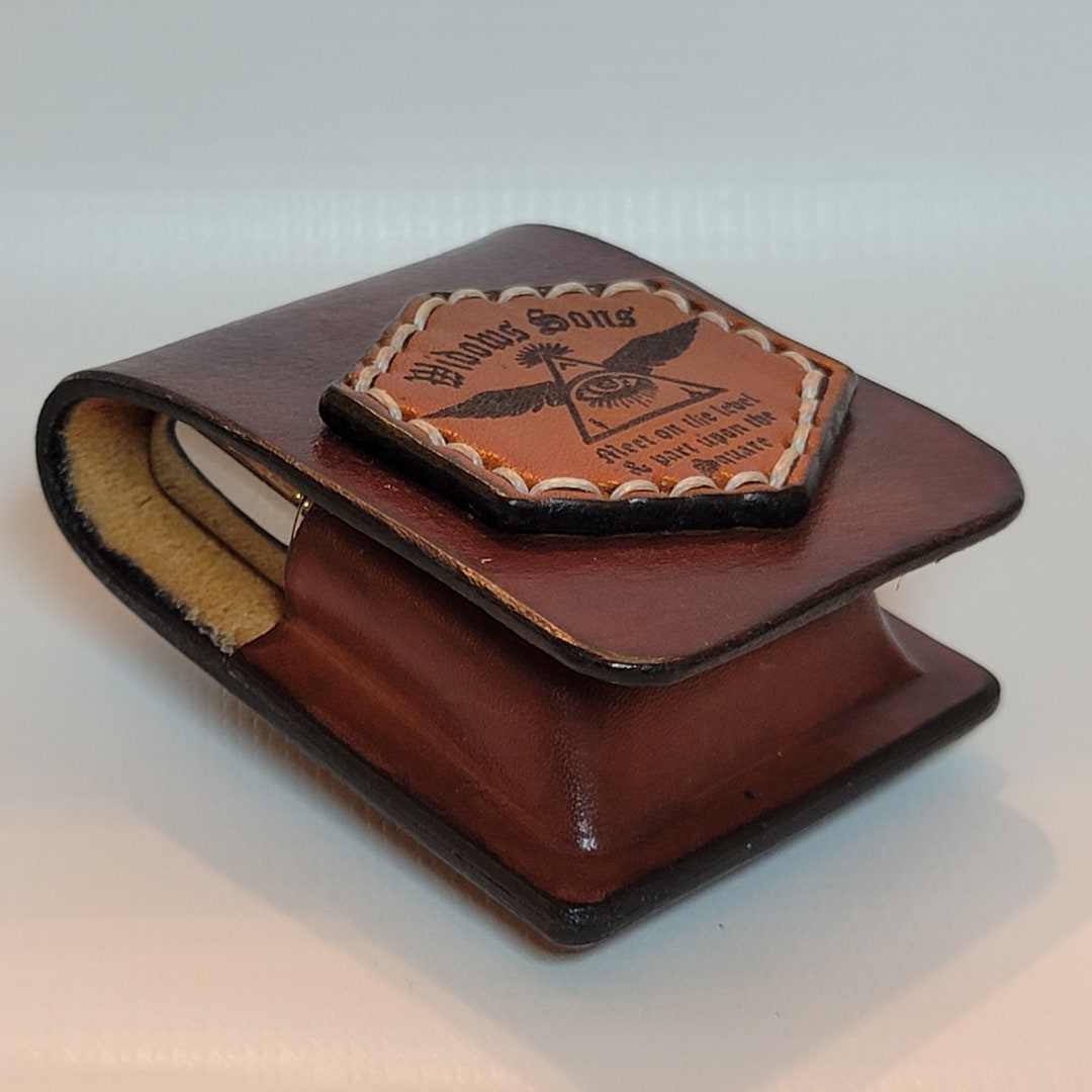 Zippo Lighter Leather Case Laser Engraved With Masonic Widows Etsy
