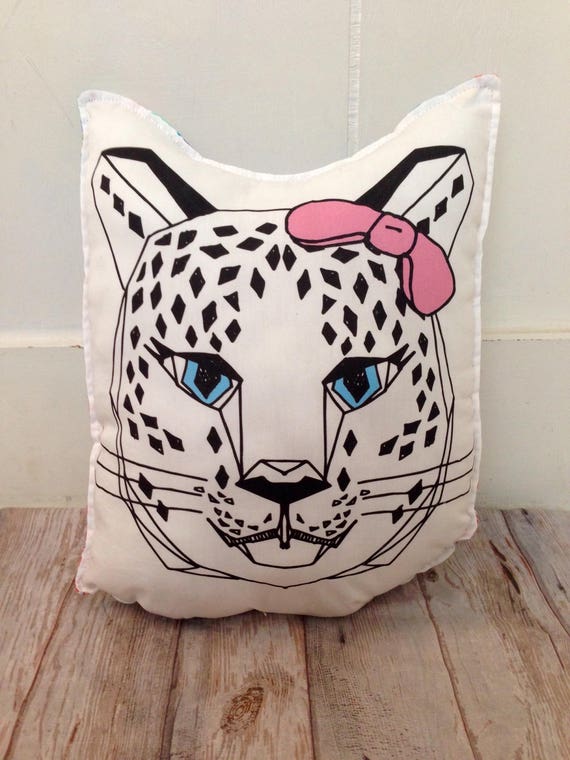 Whimsical Plush Pillow Leopard Pillow Kids Room Decor Etsy