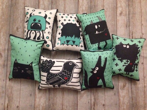MONSTER fabric panel monster Wall decor DIYCow Throw Pillow Covers Livestock