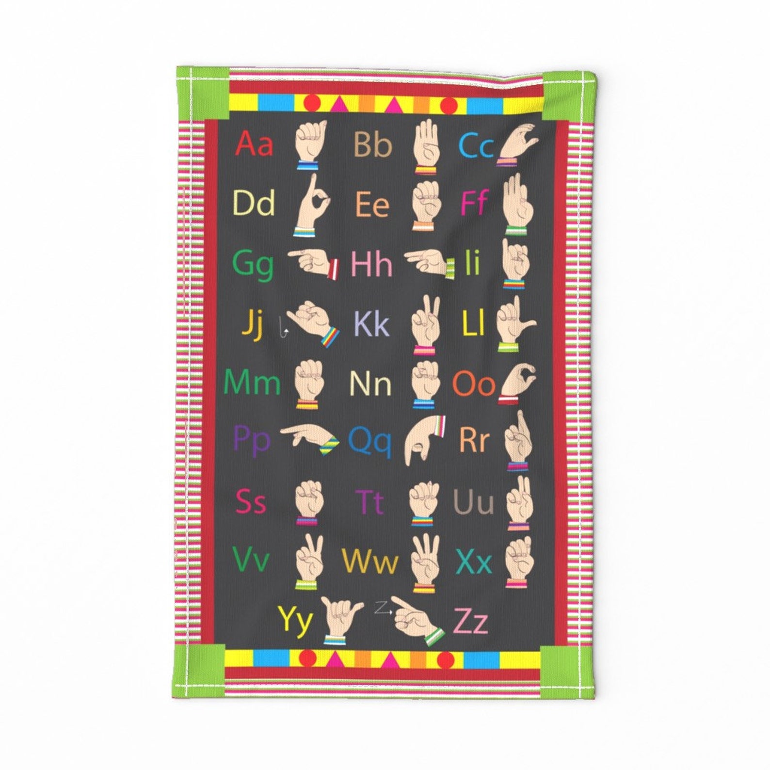 SIGN LANGUAGE fabric Alphabets hand signs wall hanging Etsy