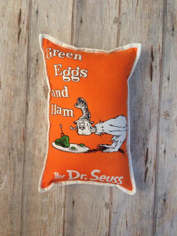 Green Eggs And Ham Pillow Dr Seuss Softie Kids Room Pillow Etsy
